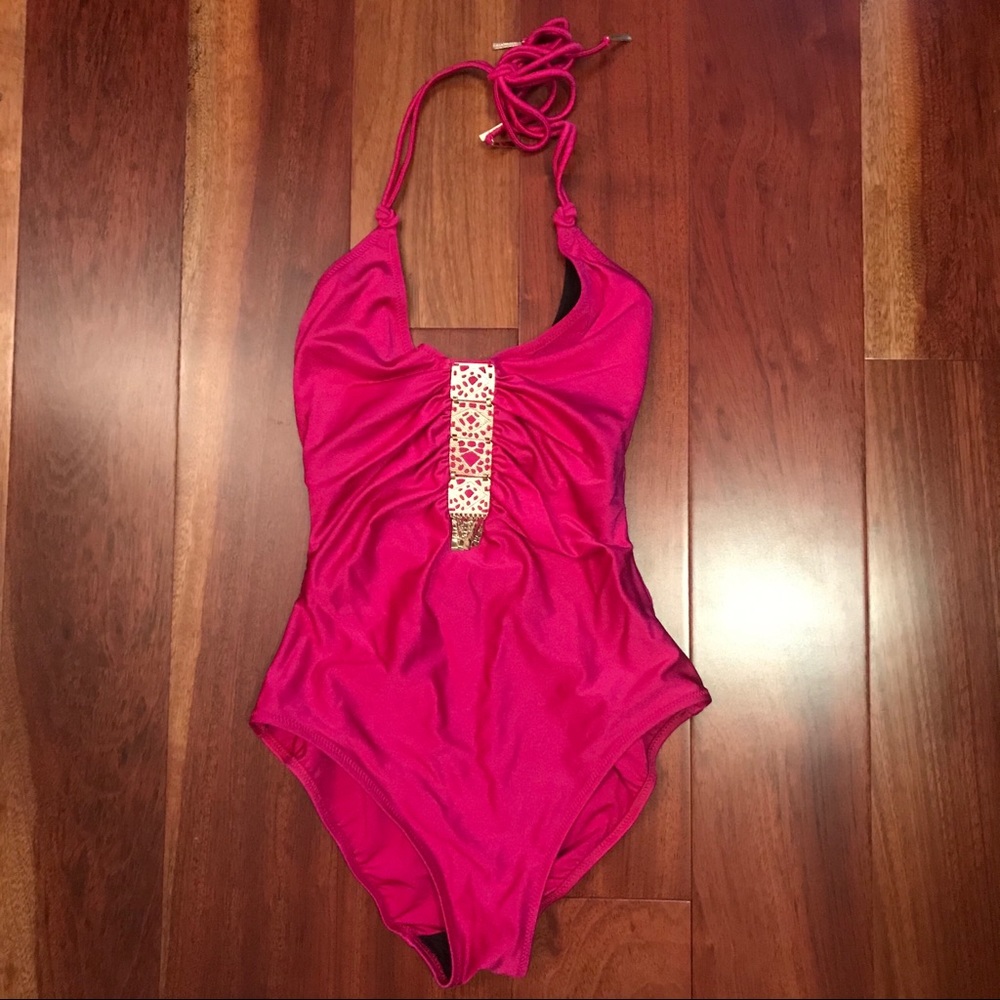 Gottex pink one piece bathing suit